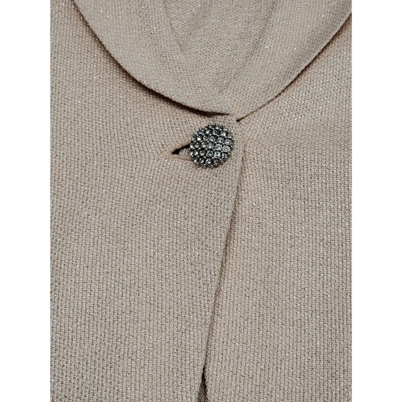 St John Couture Skirt Suit Womens 16 Pink Lurex Knit Jacket Rhinestone Button - Picture 5 of 16